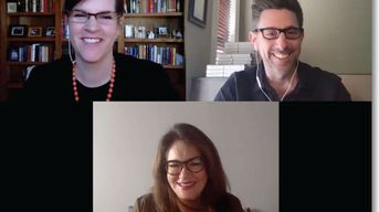 Screenshot of conference call with Andrea Hola, Dr. Marc Brackets, and Dr. Robin Stearn